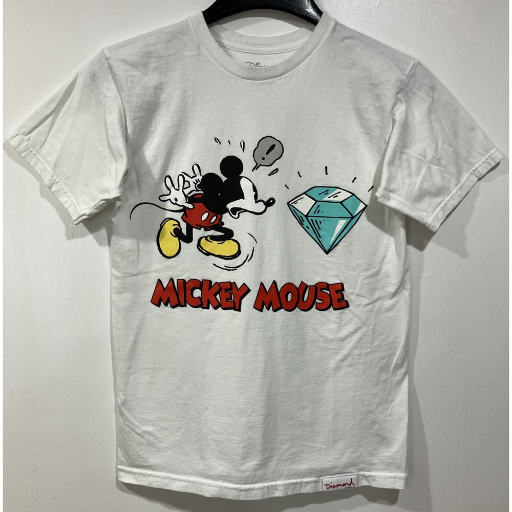 Diamond Supply Co. X Disney Mickey Mouse‎ Mens Small White T-Shirt